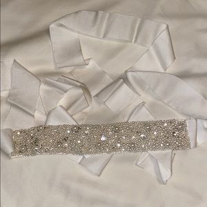 Ivory beaded wedding dress belt. Never worn.